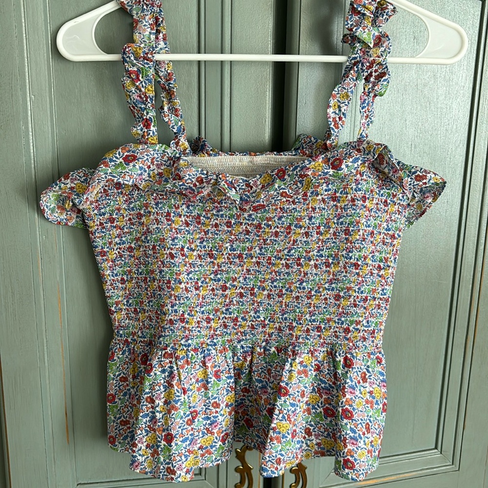 J. Crew Richmond Smocked Sleeveless Top in Liberty Fabric